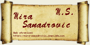 Mira Sanadrović vizit kartica